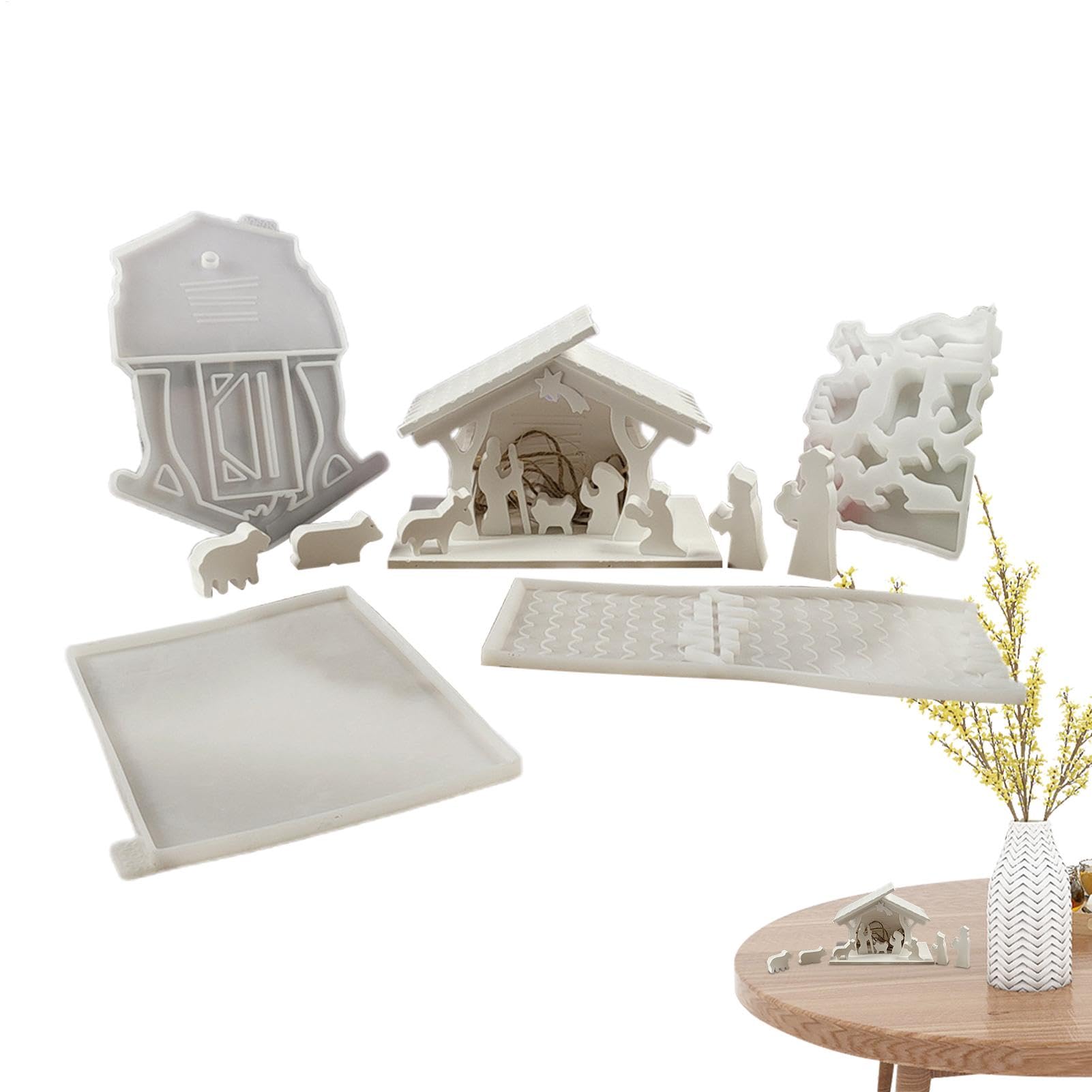 Moule silicone crèche de Noël démoulage facile pour loisirs créatifs