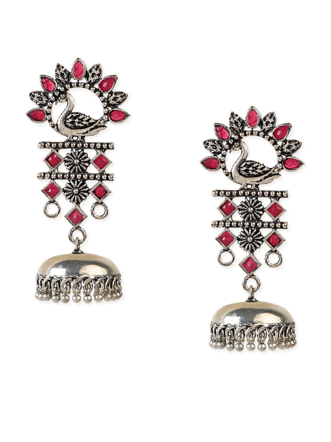 I Jewels Navratri Ethnic Silver Oxidised Traditional Kundan & Stone Jhumka Earrings For Women (E2981ZQ) (B0BNVQ1L1L) Amazon Price History, Amazon Price Tracker
