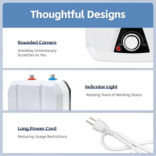 Miniatura 4 de Calentador de agua eléctrico sin tanque de 110V 8L Calentador de agua caliente eléctrico autodulación a pedido Calentador de agua hogar 131.0