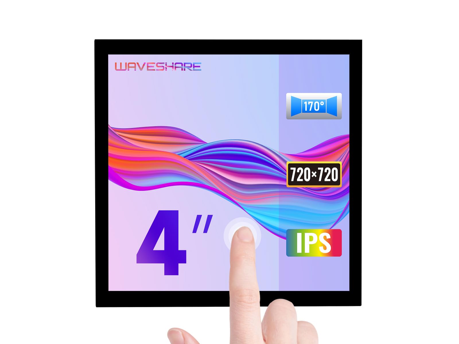 Photo 1 of waveshare 4inch HDMI Capacitive Touch IPS LCD Display Compatible with Raspberry Pi 4B/3B+/3A+/2B/B+/A+/Zero/Zero W/WH/Zero 2W CM3+/4 720×720 Resolution Supports Jetson Nano/Windows