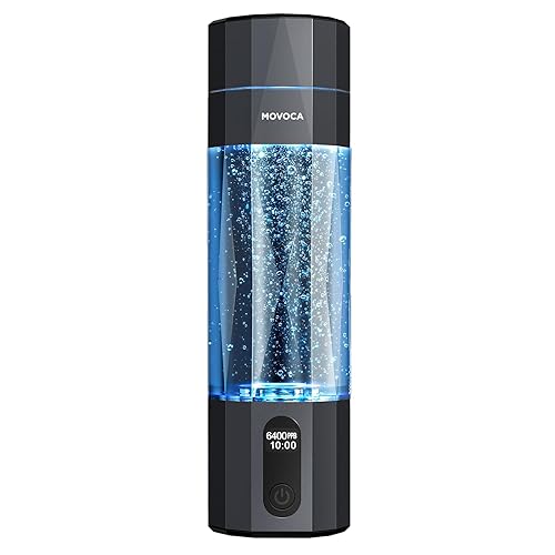 MOVOCA Upgrade Hydrogen Water Bottle, Up to 6400PPB Hydrogen Water Generator -SPE PEM Tech, 7 OZ Food-Grade PC Hydro Water Machine, Health Care Gifts for Husband, Wife, Family, Friends, Travel