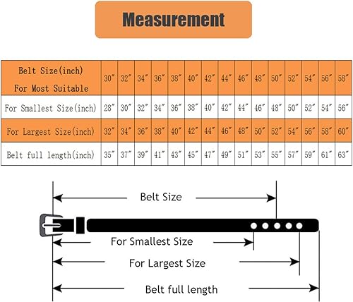Miniatura 7 de Autolock Mens Belt, Genuine Leather Dress Belt Classic Casual 1 14" Wide Belt With Single Prong Buckle