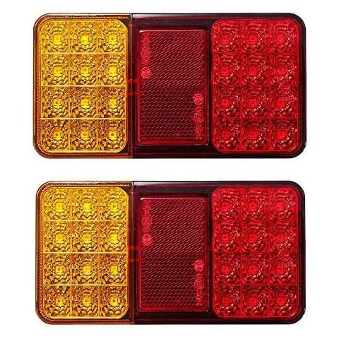 Fundament 24 LED Rear Brake Light Universal Taillight Taillight Waterproof Taillights 12V Universal Stop Light Warning Light for Trailer Camper Van Truck Truck Tractor Trailer 2 PCS Cover