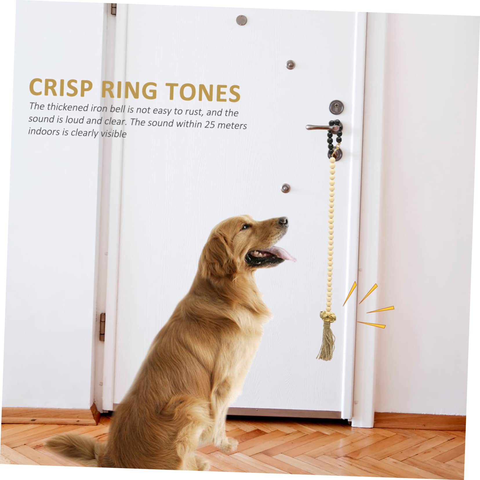 Didiseaon 5 Piezas Cadena de adiestramiento de Perros Cuerda de Entrenamiento del Timbre del Perro Colgante de Timbre de Puerta de Perro decoración Campana de Perro para Perros Mascota