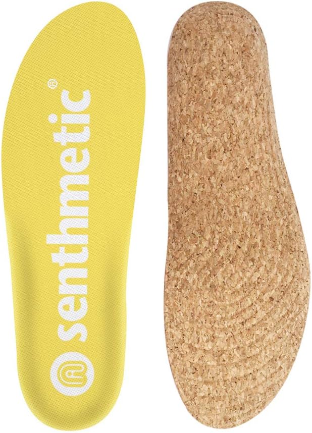 Senthmetic Natural Cork Insoles Yellow Mesh Surface High