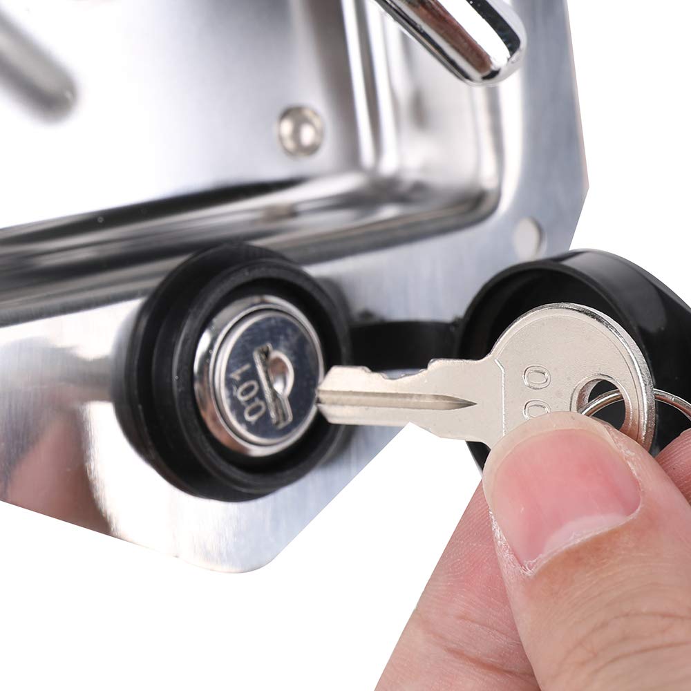 2Pcs Trailer Door Latch THandle Lock Highly Polished Stainless Steel