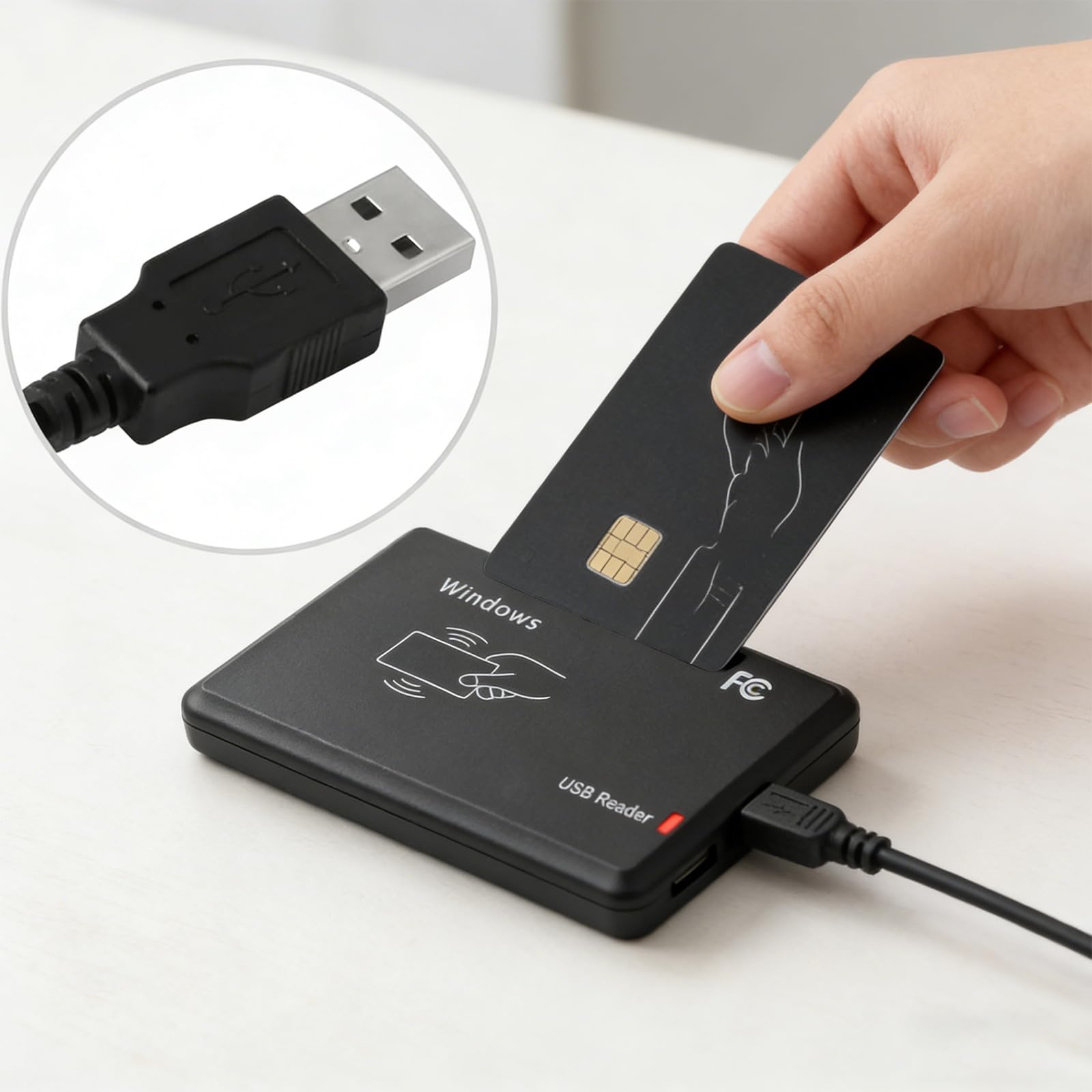Lettore di schede, lettore NFC da 13,56 MHz e scrittore di schede IC per controllo accessi, gestione dei membri e codifica dati, programmatore USB per personale d'ufficio, tecnici e amministratori di