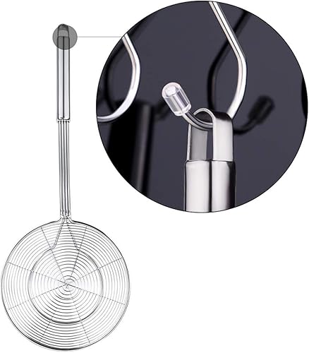 Miniatura 4 de Colador de araña, cuchara asiática de acero inoxidable con asa para freidora de cocina, pasta, espaguetis, fideos, 7 pulgadas