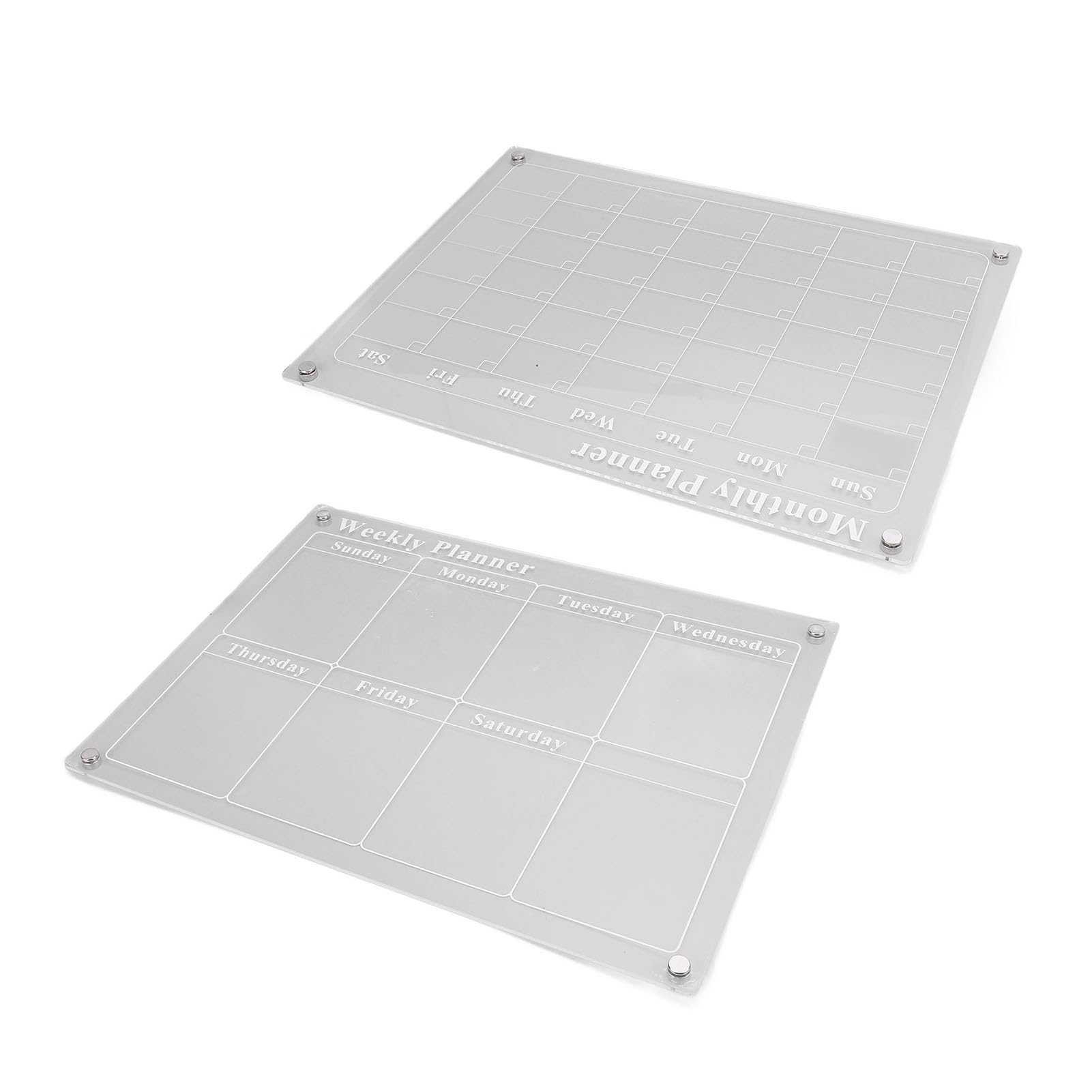 Aramox Calendario Magnético para Refrigerador, Tablero de Planificación Acrílico de Borrado en Seco, Organizador Mensual Semanal para Refrigerador de 15,7x11,8 Pulgadas, Tablero Transparente con 6