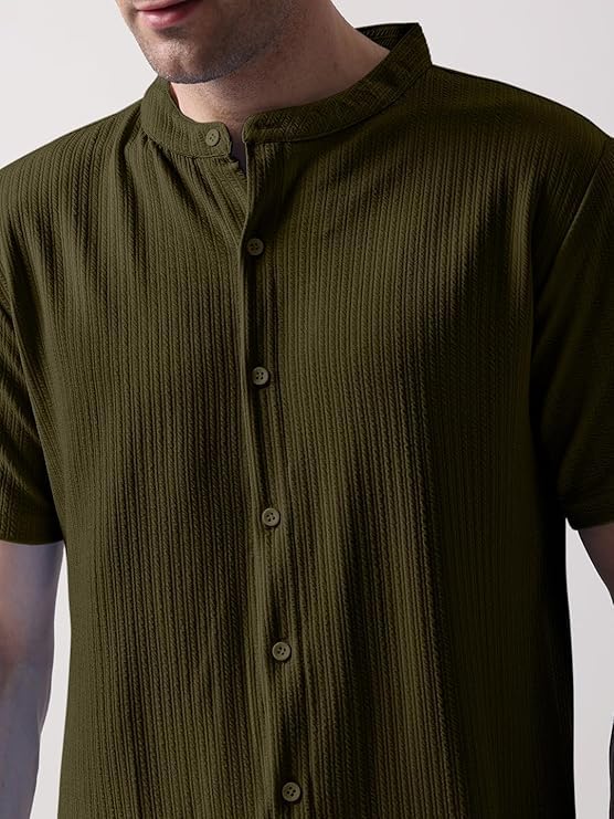 Image of GRECIILOOKS Men's Polycotton Regular Fit Casual Shirt | Stylish | Printed | Solid | Short Sleeve | Trendy (Available in Plus Size)