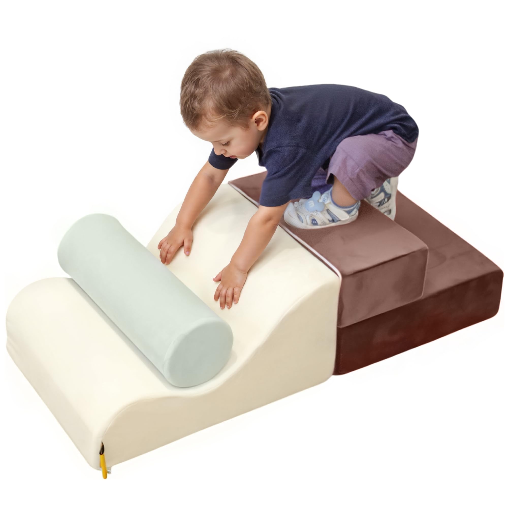 BanaSuper Parcours Motricité Bébé, Jeu de Motricité Enfant, Blocs Mousse Éducatifs avec Velcro, Jeu d'Intérieur pour Maison Crèche, Structure d'escalade Antidérapante, Design Lavable, 3 Pièces