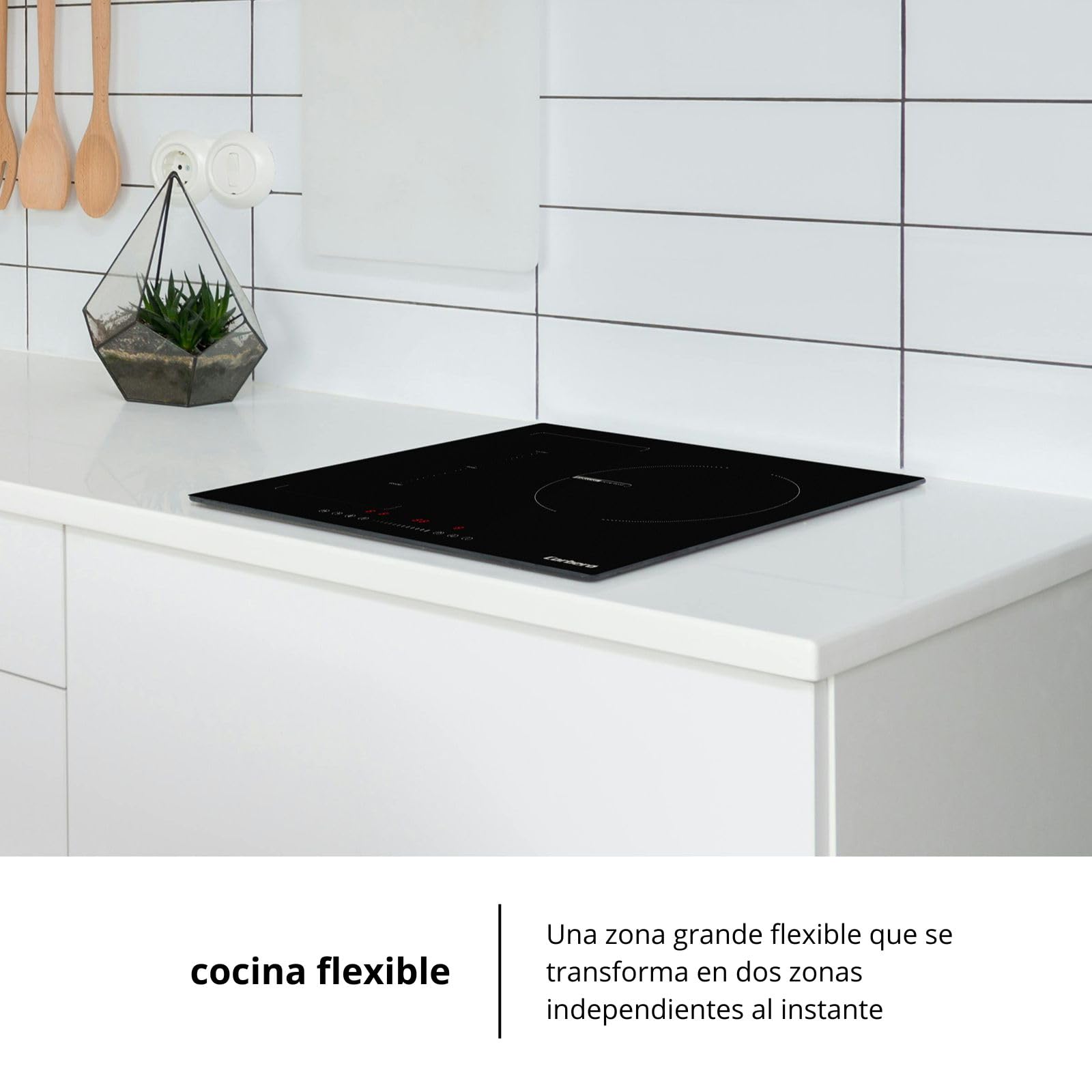 Corberó - Placa de Inducción | CCIG373FLEX | 60cm | 3 Zonas con Zona Flex | 7300W | Control Táctil Slider | 9 Niveles | 3 Booster | Temporizador | Desconexión automática | Cristal Ilva