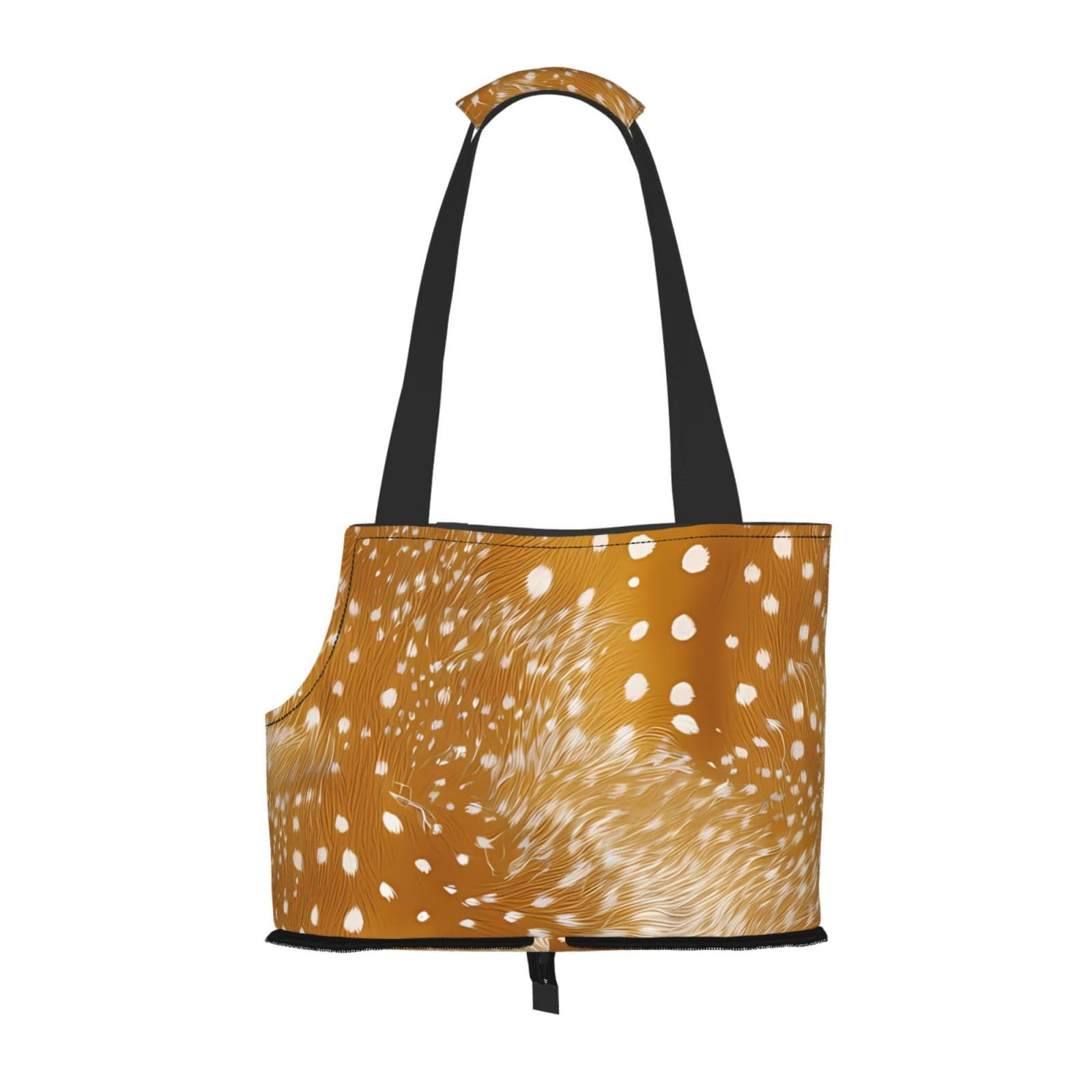 ayvcxui Realistic Deer Skin Print Pet Carrier for Small Dogs Cats Portable Soft-Sided Pet Carrier Purse Foldable Small Dog Tote Bag for Travel