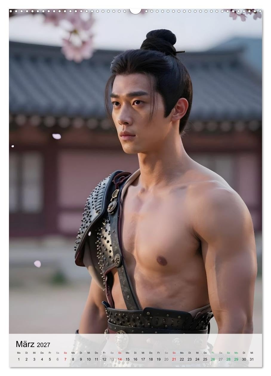 Echte Kerle – K-Drama Stil (Wandkalender 2027 DIN A2 hoch), CALVENDO Monatskalender: Unwiderstehliche Männer aus der Welt der K-Dramen (CALVENDO Erotik)