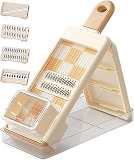 Cortador De Verduras,4 en 1 Triturador y Rallador de Alimentos - Rallador de Zanahorias para Uso Doméstico - para Hogar y Restaurante, para Ensaladas, Verduras, Frutas, Queso, Patata, Zanahoria y Aj