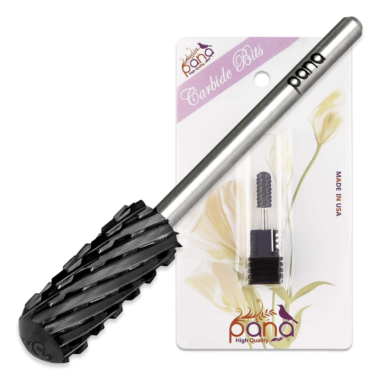 PANA 3/32" Small Smooth Round Top Safety Carbide Nail Drill Bit for Gel Polish & Acrylic Removal Nail Salon Manicure Pedicure Electric File Tools (