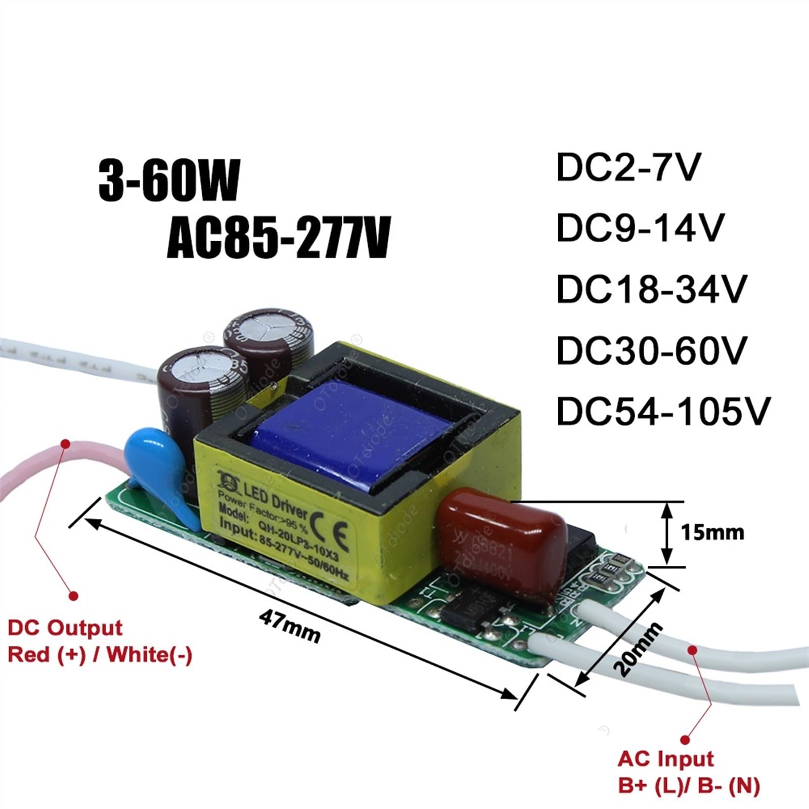 LED Treiber 600mA Constant Current - IP67 Für 3W Bis 60W LED | Netzteil Beleuchtung