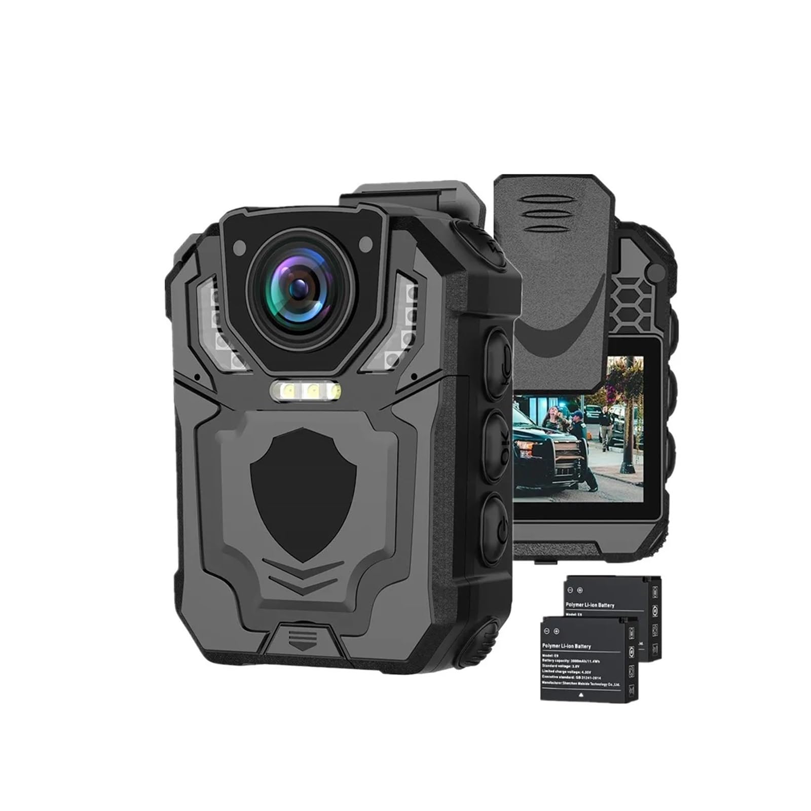 JVDDI Body Camera T5 Body Worn Camera HD 1296P DVR Video Security Cam IR Night Vision Wearable Mini Camcorders Loop Recording Police for Outdoor Recording(128GB Camera)