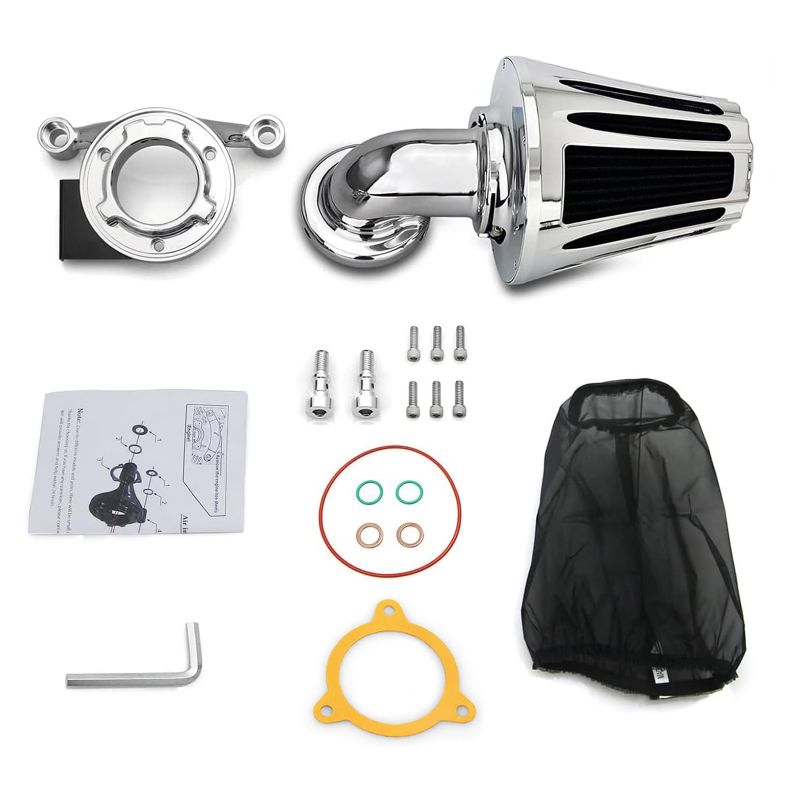 For harley air cleaner filter sportster street road glide king for harley davidson motorcycle air intake (Deep Style - Chromed, C-For Touring 08-16,