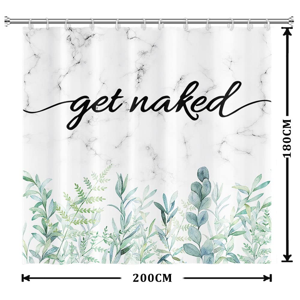 Uiiooazy Cortina de Ducha de Hoja Eucalipto, Cortinas de Ducha Verde Oro Abstracto Planta Cortinas de Baño Antimoho Impermeable Lavable Tejido de Poliéster Cortina Ducha con Ganchos 90x180cm — view 215