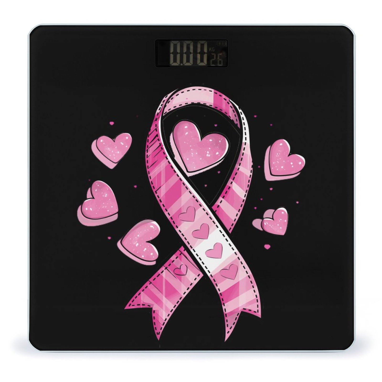 Breast Cancer Awareness Ribbon Scale for Body Weight Bathroom Digital Body Weight High Precision Scale for Home Office