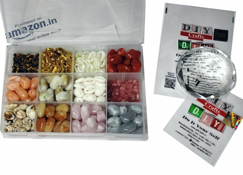 Image of DIY Crafts 1, Unssorted Mix Style Shape Moti Beads Kit for Jewellery Making, Art Crafts Work Necklace Bracelet Earring Making Earring Random DIY Craft Making DNo# 3 1st Image Contain Bo (1)