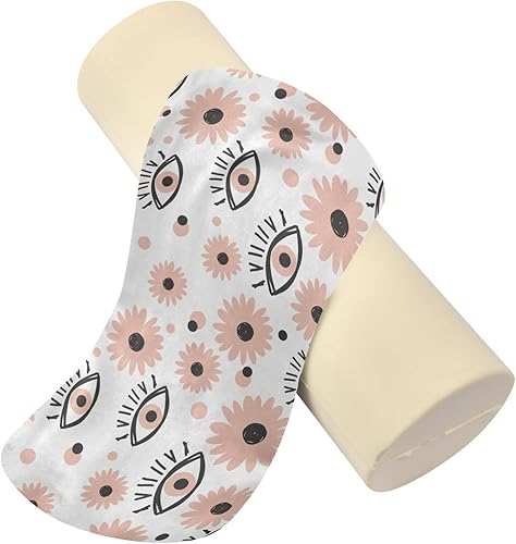 Miniatura 2 de Boho Evil Eyes Daisies Bolster Pillow Cotton Neck Roll Pillow with Cover Long Round Pillows for Bed Cylinder Bolster Pillow Cylindrical