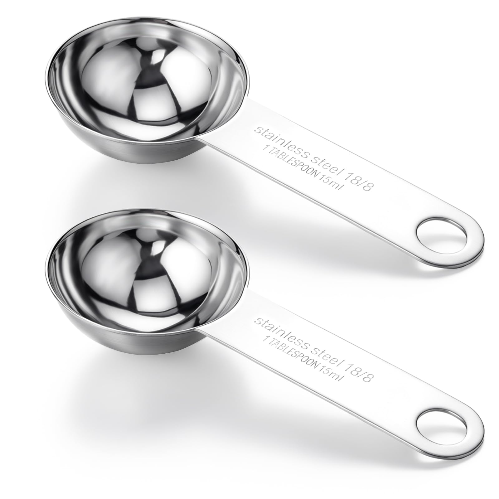 2PCS 15 ml Stainless Steel Teaspoon Measuring Spoons 3tsp Tablespoon