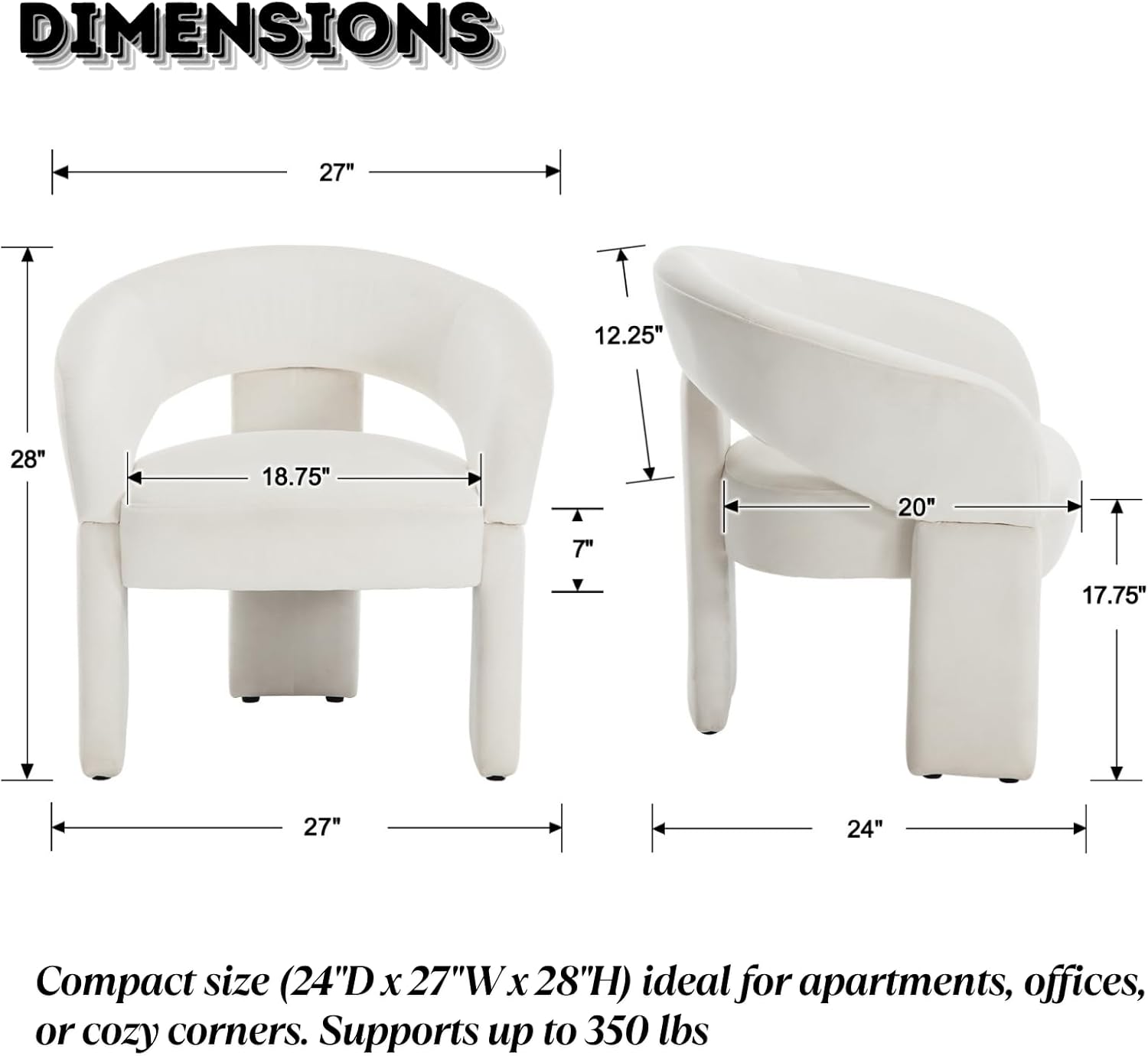 LukeAlon Modern Velvet Accent Chair Barrel Back Armchair, Upholstered Lounge Chair for Living Room, Bedroom, Office, Waiting Rooms, Beige