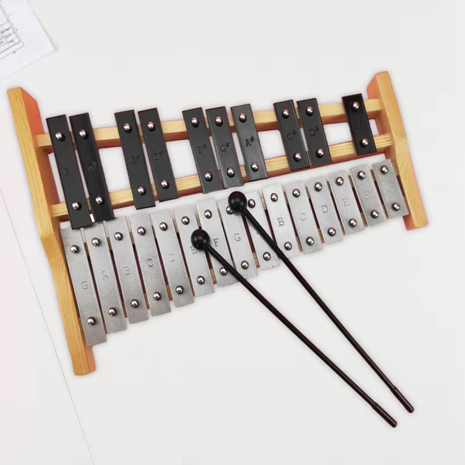 Glockenspiel con tavola armonica resistente in metallo da 25 note con borsa per il trasporto e strumento a percussione con mazzuolo Kit Glockenspiel Professionale