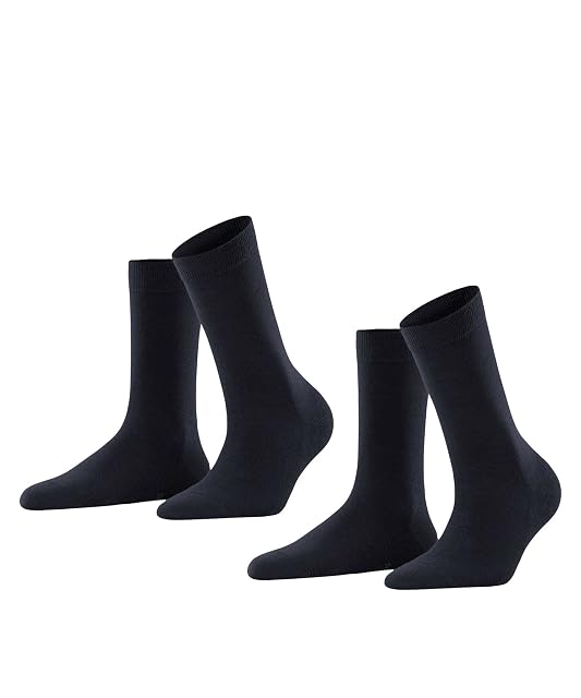 FALKE Kobiety Skarpety Softmerino Multipack W So wełna bawełna jednokolorowe 2 Pak, Niebieski Dark Navy 6379, 35-36