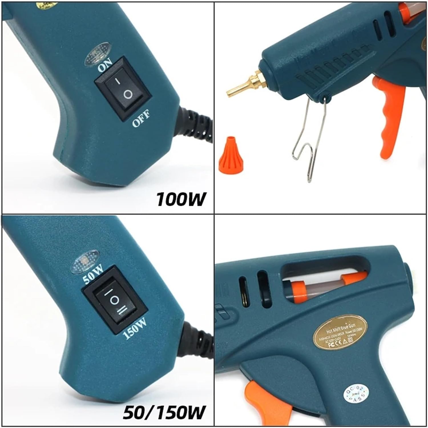 Crafting Melting Glue Gun, Hot Melt Glue Gun, 50W/150W 100W Copper Nozzle For 11mm Glue Sticks Home Craft DIY Adhesive Hot Gun Tool Bag for DIY Arts Quick Home Repairs