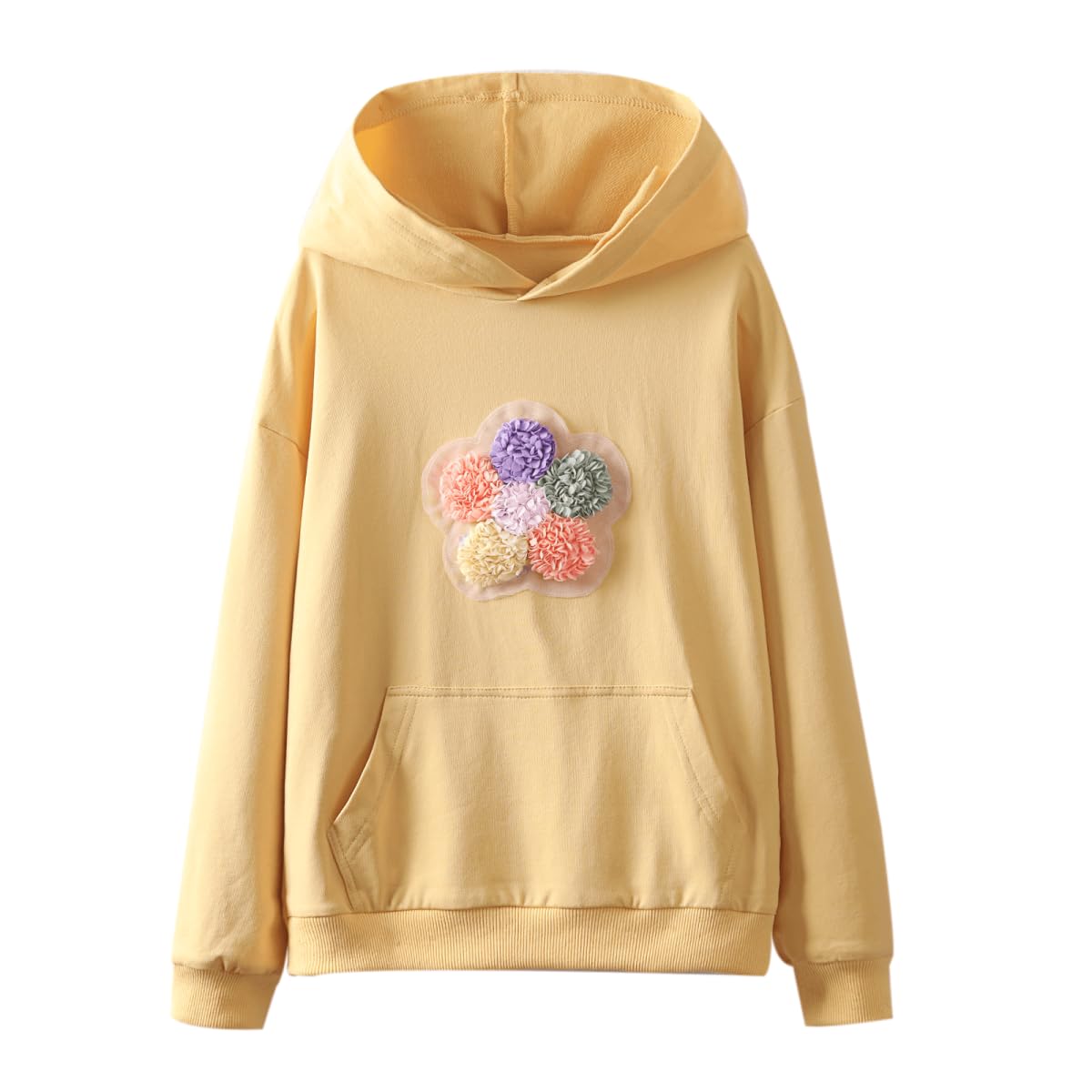 WELAKEN Girls Flower Hoodies Sweatshirts Long Sleeves Pullover Tops, 8 Years