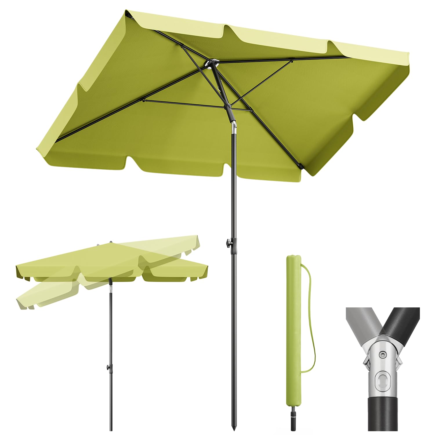 Sekey Balkon-Sonnenschirm Balkon-Sonnenschirm 2-in-1 Set
