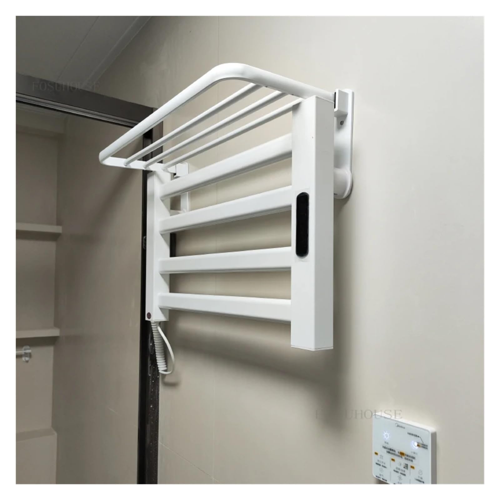 Portasciugamani Elettrico riscaldato in Fibra di Carbonio, mensola per Bagno, casa Intelligente, Elettrico per Uso Domestico