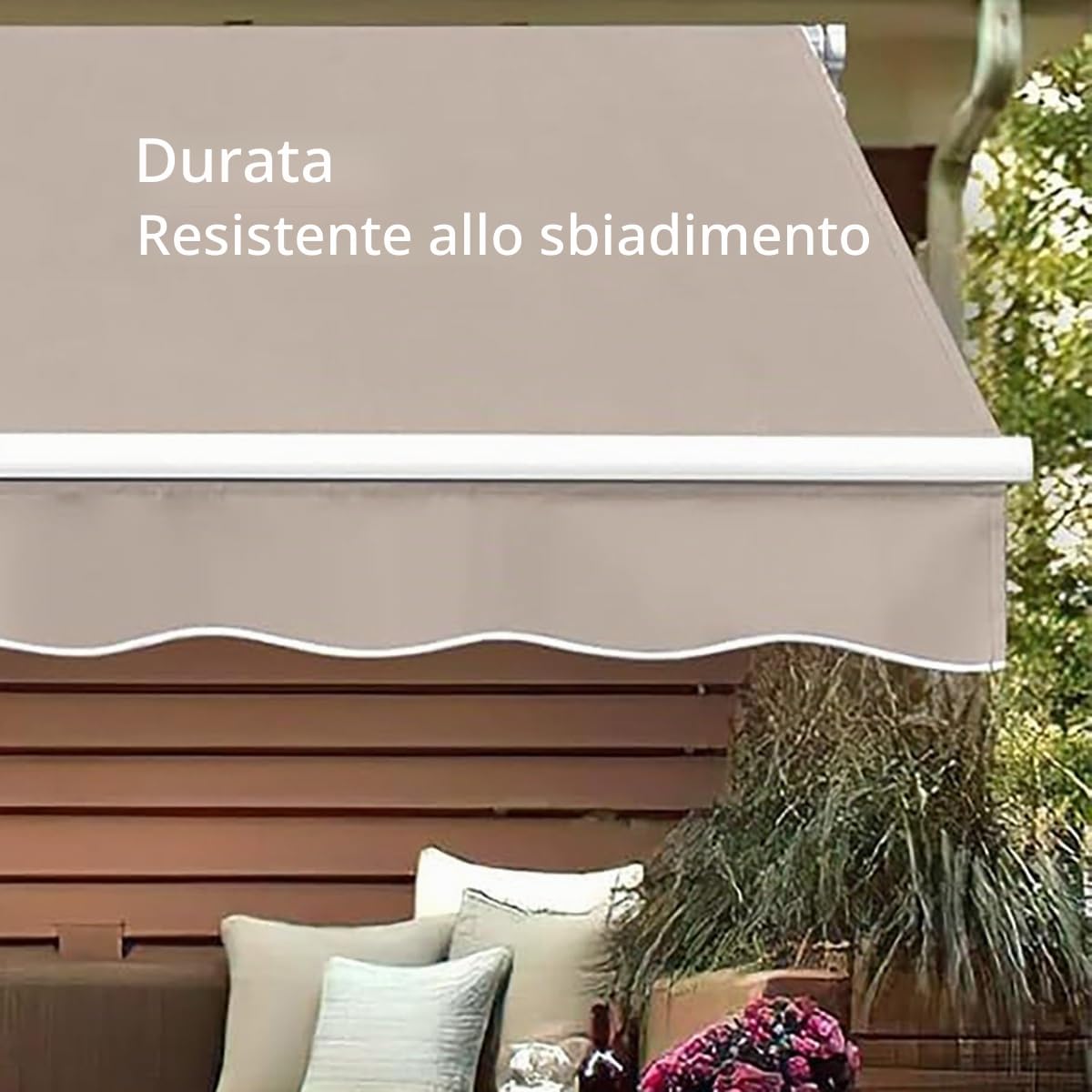 Tessuto Di Ricambio per Tenda Da Sole 200cm 250cm 400cm 500cm 600cm Telo Tenda Da Sole, Poliestere Resistente Ai UV, Tela Di Ricambio per Patio, Terrazzo, Esterno (Fabric Only)