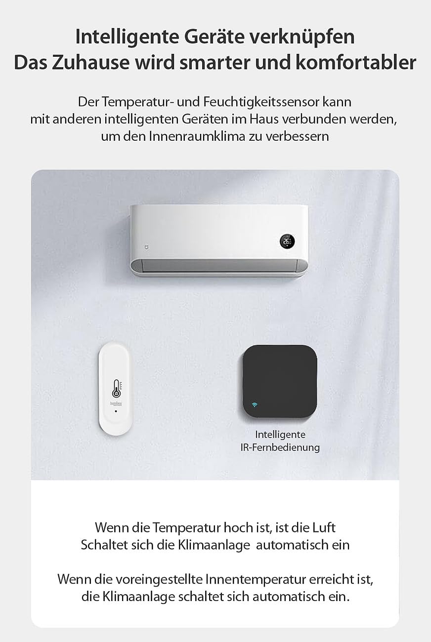 Luminea Home Control Temperatur Sensoren: 4er-Set WLAN-Außen- und Innen-Temperatur- und Luftfeuchtigkeitssensor (Thermometer Funk, Thermometer Hygrometer Funk, WC)