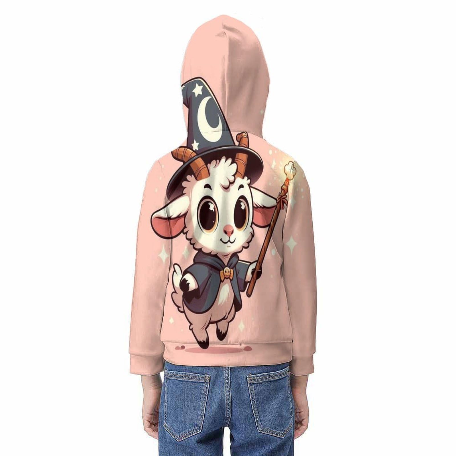 Cabra Sudaderas con Capucha para Niño Y Niña 3D Hoodie Impresión Sueltos Jerséis Sudadera Ligera Sudadera con Cordón Y Bolsillos 6-15 Años