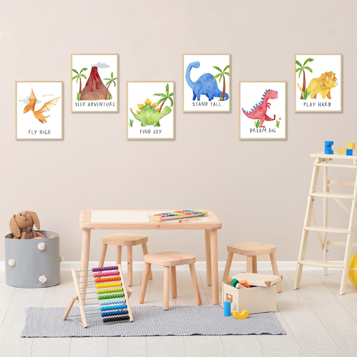 Poster Motivazionali Per Bambini Con Dinosauri - Set Da 6 Stampe 20