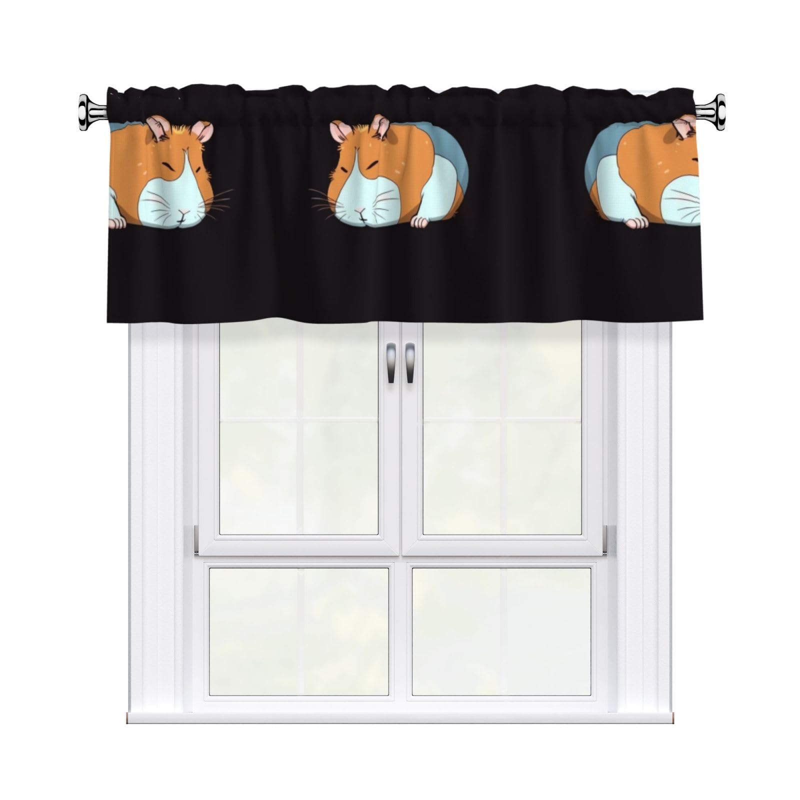 BTCOWZRV Smiling Curtain Valance for Windows,Kitchen Window Curtains Blackout Drapes Window Treatments Decorative Rod Pocket Short Curtain for Living Room Bedroom,54" W x 18" L