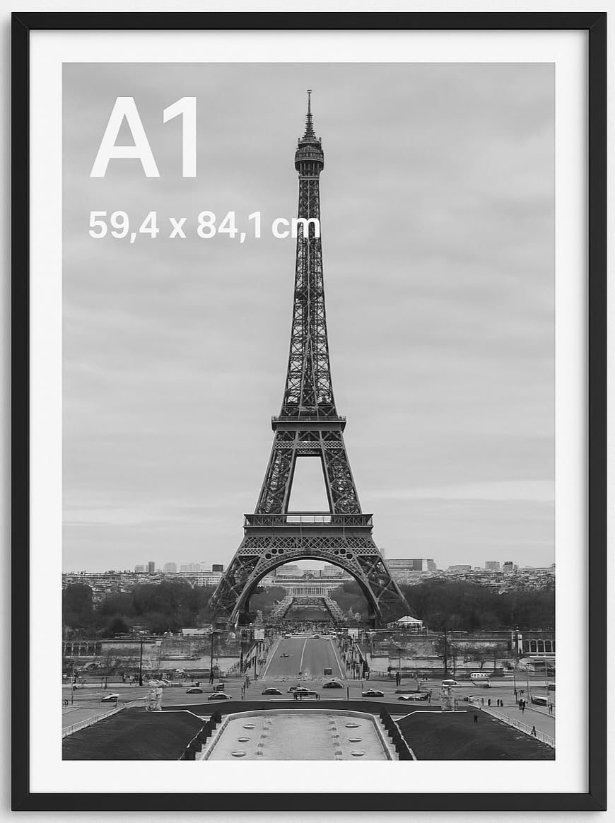 Stunning Large A1 Photo Poster Certificate Frame (59.4 x 84.1 cm) with Backboard and Styrene Included for Portrait and Landscape Display Wall Hanging, Rustic, A1