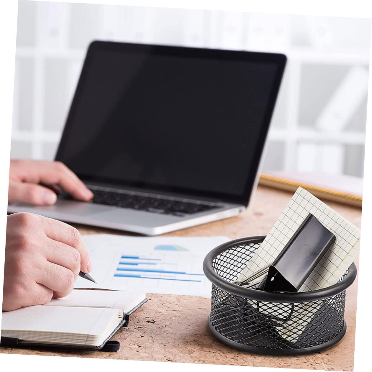 4PCS Mesh Paper Clip Holder for Desk Organizer Creative Vertical Compartments Design Practical Home Office Supplies Storage Cute and Functional Desktop Accessory
