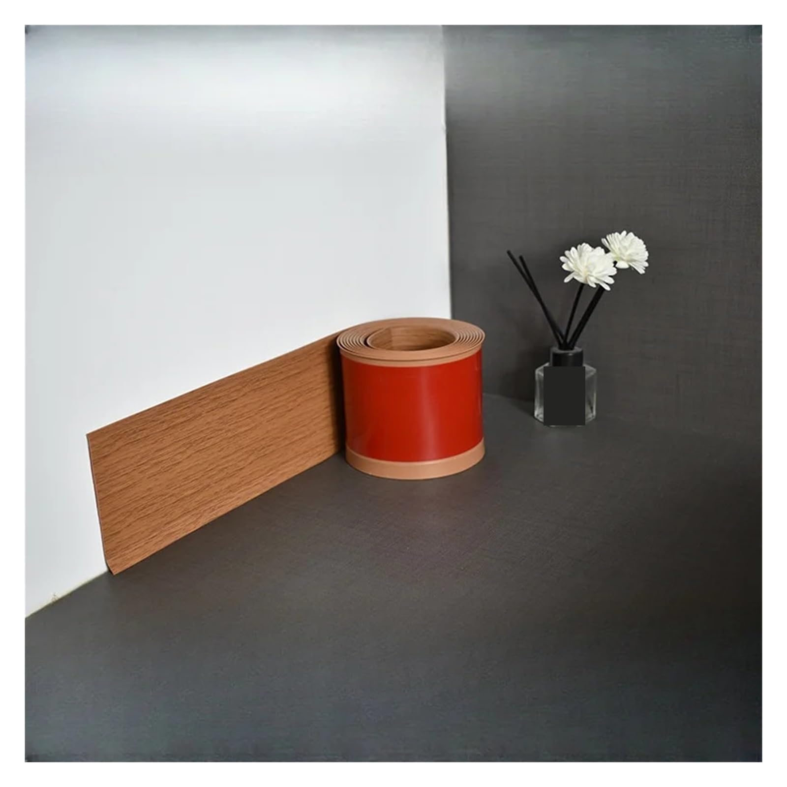 Rodapiés impermeables Rodapié de 2m/3,0 metros, adhesivo borde, tira falda pared cierre impermeable for fondo sala estar, zócalo, 1 ud Baño(Yellow wood grain,10cmx2m)