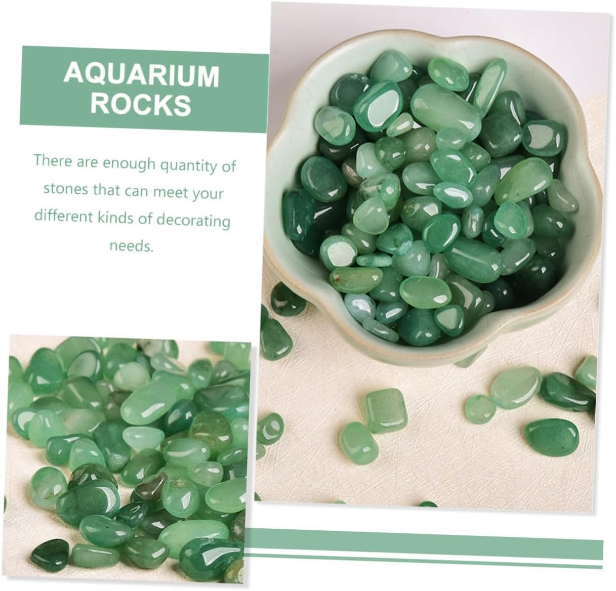 GALPADA Natural Aventurine Aquarium Gravel Stones 7-9mm Fish Tank Rocks 2lb Bulk Decorative Gravel for Fish Tank Supplies and Aquatic Habitat Landscaping