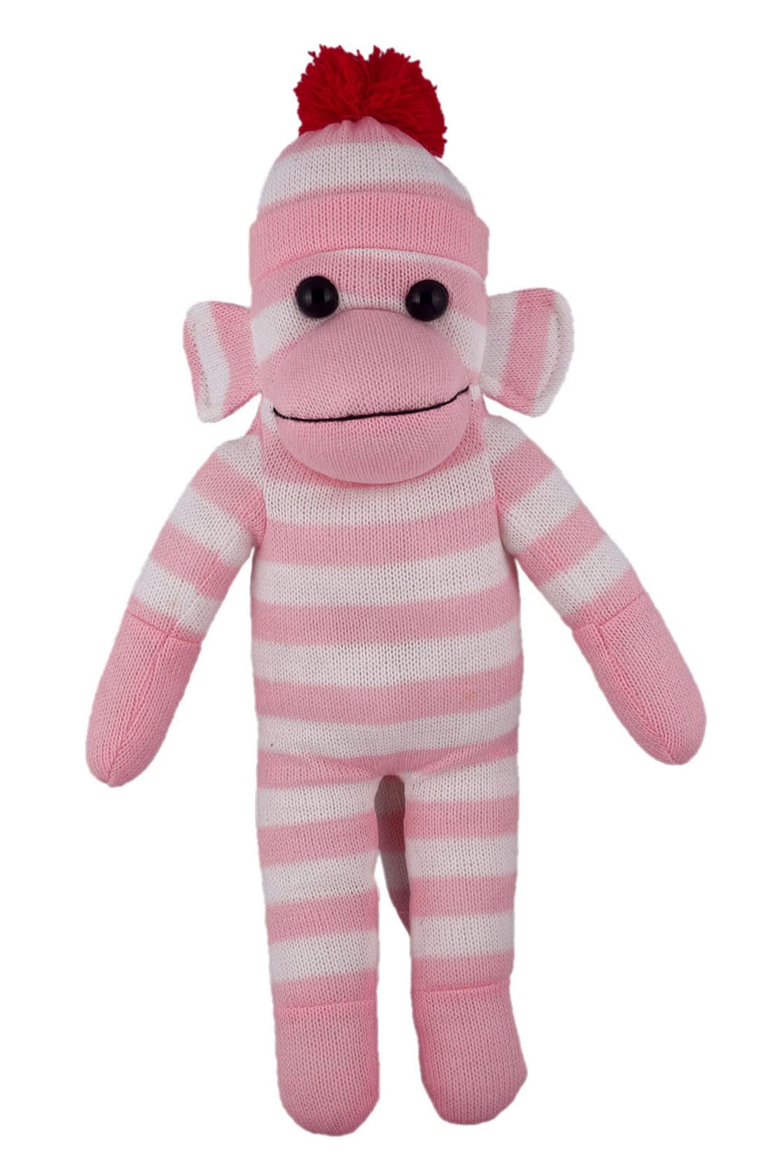 made by aliens Adorable Sock Monkey, The Original Traditional Hand Knitted Stuffed Animal Toy Gift-for Kids, Babies, Teens, Girls and Boys Baby Doll Present Puppet (16" Pink)