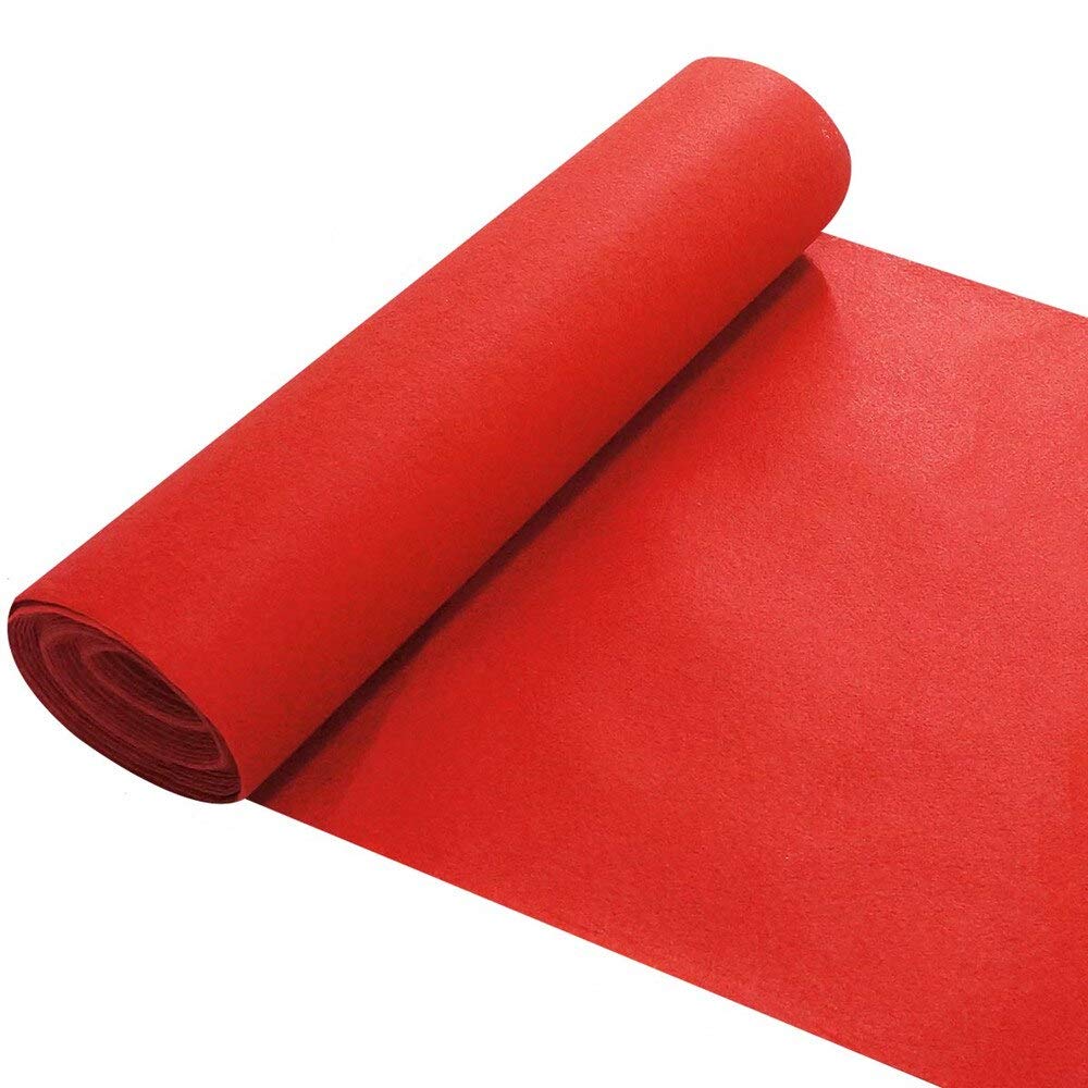 Chemin d'allée de mariage - Décoration d'extérieur pour fête - 60 x 300 cm - Rouge