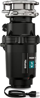 Moen GXP50C Prep Series 1/2 HP Compact Garbage Disposal - 2600 RPM Vortex Motor, Power Cord Included