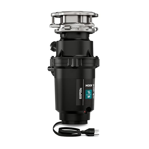 Moen GXP50C Prep Series PRO 1/2 HP Continuous Feed Garbage Disposal, Power Cord Included