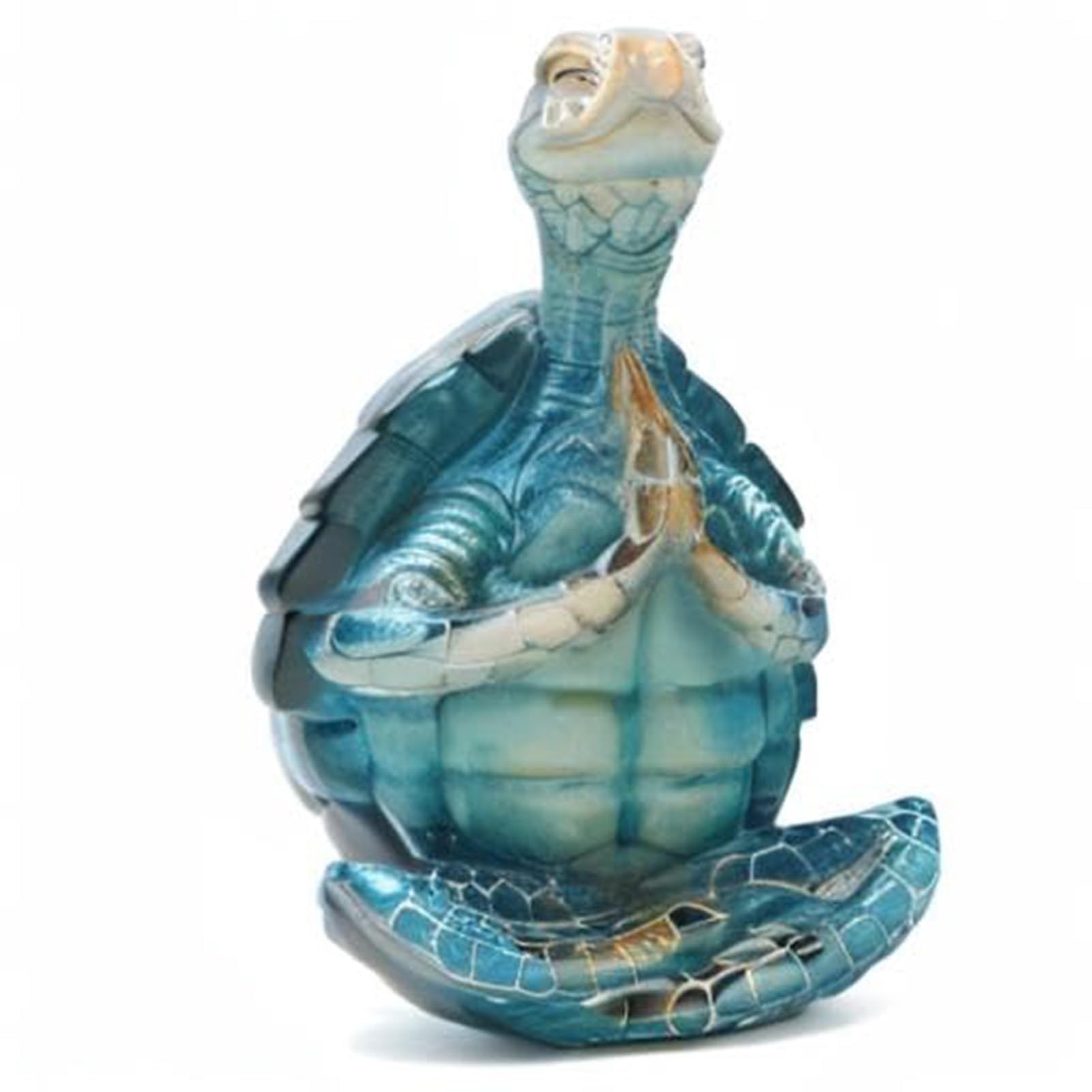 YUZDNM Desktop Art Statue Sculpture - Sea Turtle Meditation Yoga Decor Sculpture, Zen Yoga Resin Statue For Home Office Decorations, Collectible Gift Crafts(B)