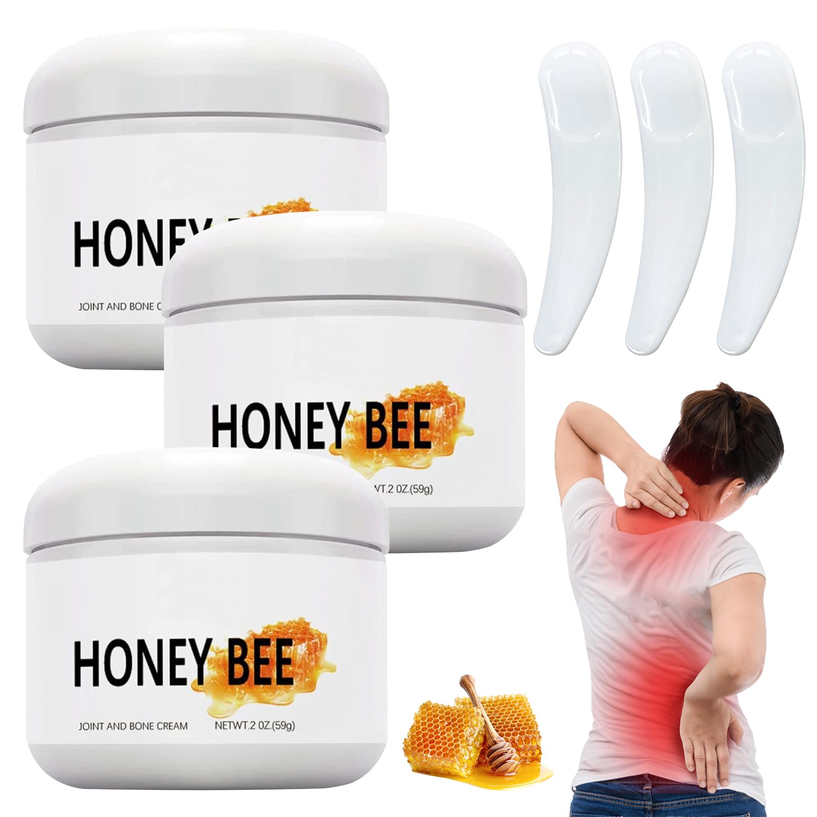 LINXINS 3 PCS Australian Honey Bee Venom Pain and Bone Healing Cream, Natural Bees Venom Cream, New Zealand Bee Venom Gel Bee Venom Cream for Pain Soreness Muscle Recovery